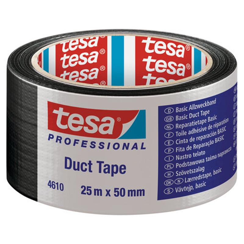 CINTA AMERICANA NEGRA 50mmx 25m TESA DUCT TAPE (1 ROL)